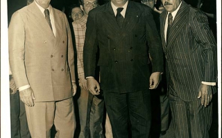 Chico Raimundo, prefeito, com o governador de Minas Gerais, Aureliano Chaves, e Binga. 1970 a 1979