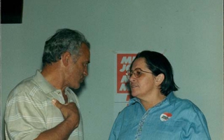 'Vicente de Paula e Eliza em encontro político Década de 80