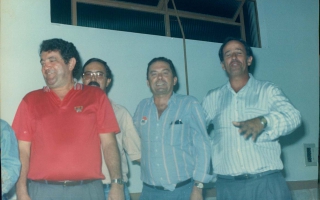 'Aracely de Paula, José Maria, Vitor Vieira e Paulo Valeriano em encontro político Década de 80