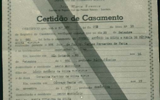 'Certidão de nascimento de  Alziro Gonçalves' década de 70