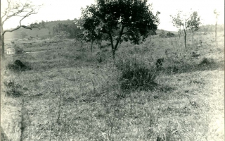 'Vista da zona rural de Campos Altos, mostrando ao fundo mais a esquerda o Matadouro Municipal década de 60