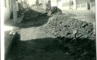 'Obras na Rua Sete de Setembro, na cidade de Campos Altos década de 70